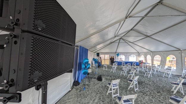 EAW RSX208L loudspeakers at ground breaking ceremony