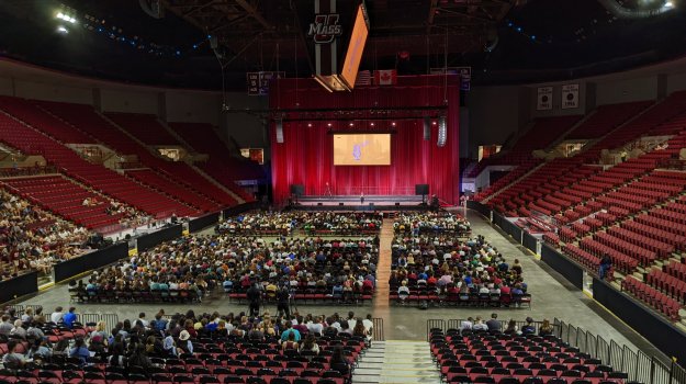 Arena event with lighting, sound, video, LED wall