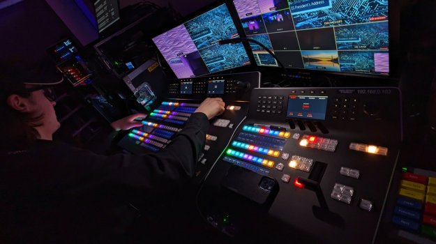 Video production switcher at Hybrid Event